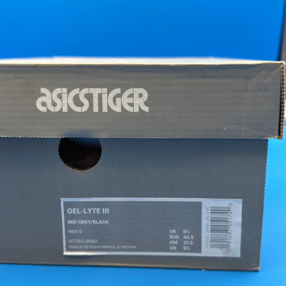 Asics Gel-Lyte III Made in Japan Black Denim‎ Mid Grey H7ZNQ-9690 Size 9.5